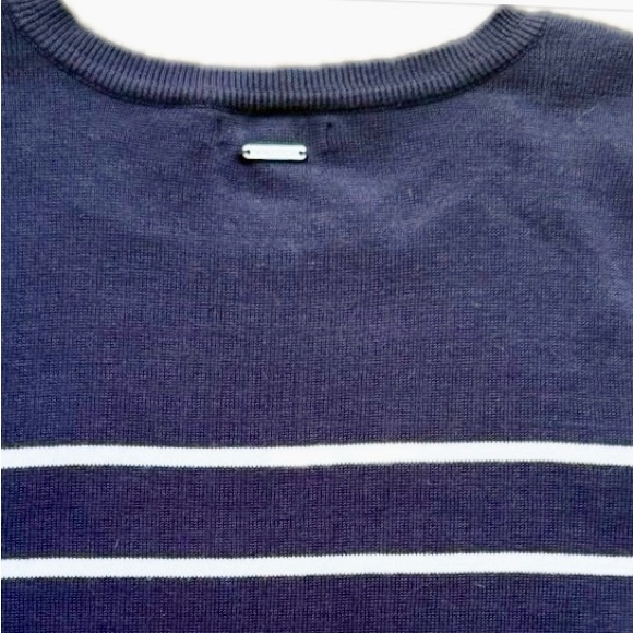 Nautica Navy & White Striped Cotton Sweater – Casual Nautical Style Top Blouse - Picture 7 of 9